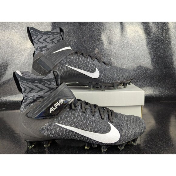 Nike Alpha Menace Elite 2 Cleats Black White AO3374-001 Mens Size 14 NEW